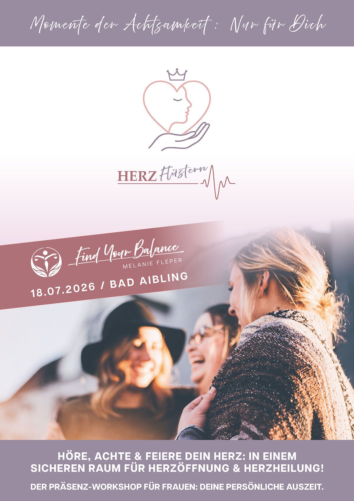 Der Herzflüstern Workshop für Frauen - am 18. Juli 2026 in der energetischen Praxis Find Your Balance : Melanie Fleper in Bad Aibling